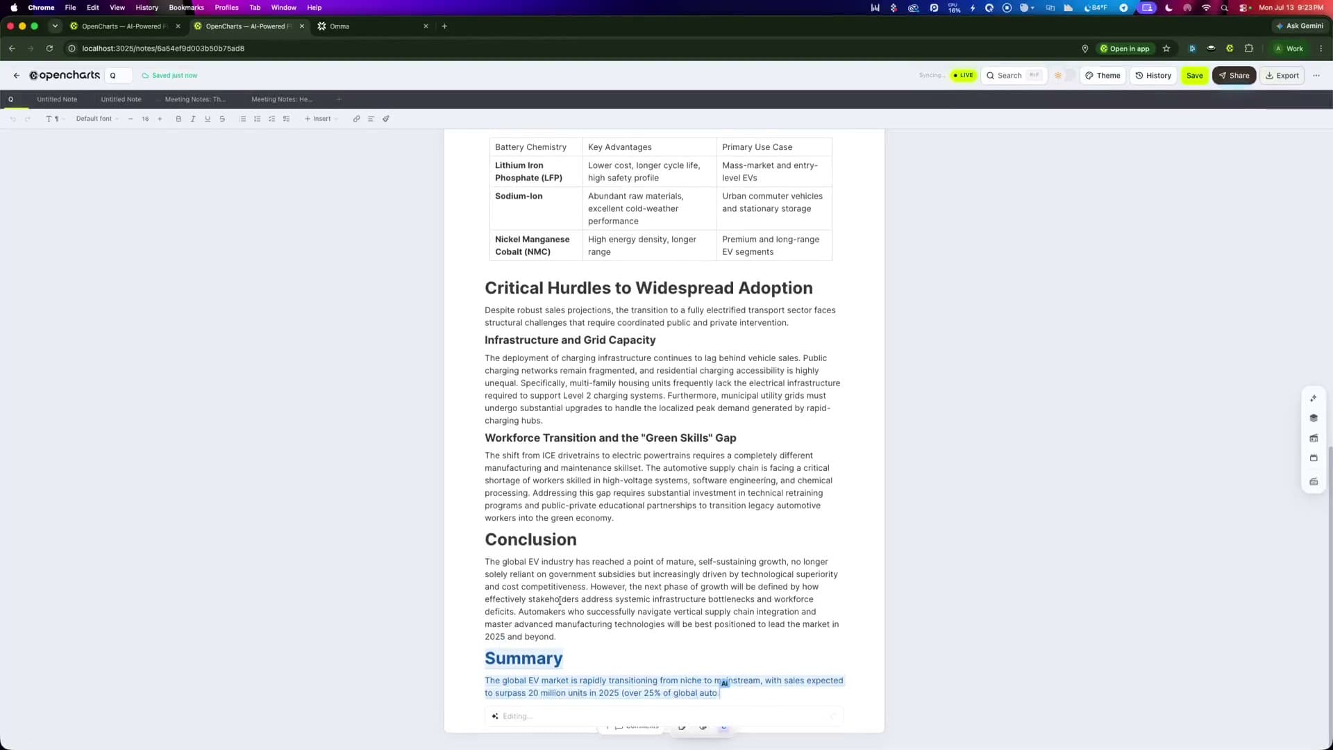AI-native notes editor